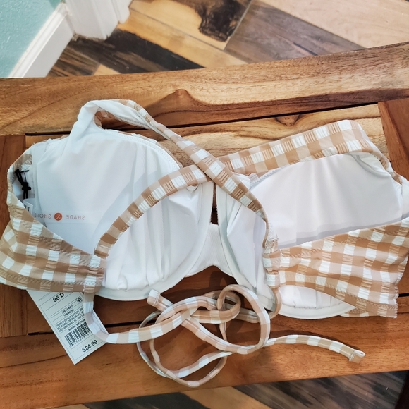 Shade & Shore Brown Gingham Bikini Set Top : 36C Bottom: XL - Picture 6 of 8